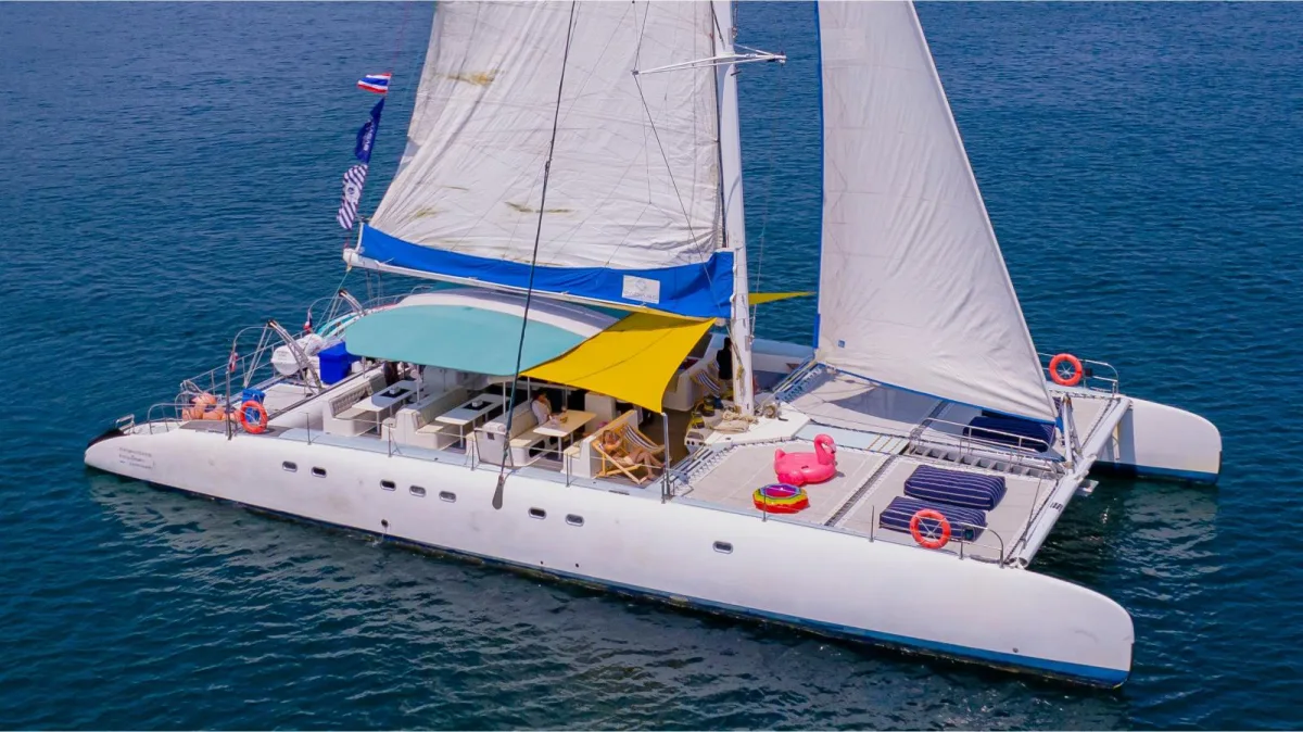 Floating Beach — 75ft Tahiti Charter Phuket to Promthep Cape (Laem Promthep)